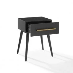 Everett 18 in. W Matte Black 24 in. H Square Manufactured Wood End Table by CROSLEY FURNITURE -Deals CROSLEY FURNITURE Store matte black crosley furniture end side tables cf6125 mb 4f 1000