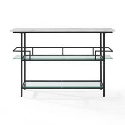 Aimee Matte Black 35.25 in. H Faux Marble Top Bar by CROSLEY FURNITURE -Deals CROSLEY FURNITURE Store matte black crosley furniture home bars cf4008 mb c3 1000