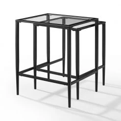 Ashton 22 in. Black Nesting Table (Set of 2) by CROSLEY FURNITURE -Deals CROSLEY FURNITURE Store matte black crosley furniture nesting tables cf1331 mb 1f 1000
