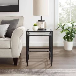 Ashton 22 in. Black Nesting Table (Set of 2) by CROSLEY FURNITURE -Deals CROSLEY FURNITURE Store matte black crosley furniture nesting tables cf1331 mb 31 1000