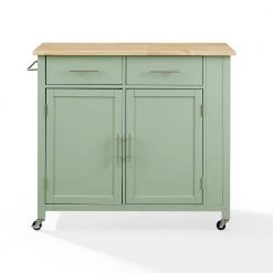 Savannah Mint Kitchen Cart with Drop Leaf by CROSLEY FURNITURE -Deals CROSLEY FURNITURE Store mint with natural top crosley furniture kitchen islands cf3031na mn 44 1000
