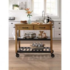Roots Rack Industrial Natural Kitchen Cart with Towel Rack by CROSLEY FURNITURE -Deals CROSLEY FURNITURE Store natural crosley furniture kitchen carts cf3008 na c3 1000