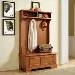 Campbell Oak Hall Tree by CROSLEY FURNITURE -Deals CROSLEY FURNITURE Store oak crosley furniture hall trees cf6005 oa fa 1000