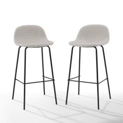 Riley 37.25 in. Oatmeal Low Back Metal Frame Bar Height Stool (Set of 2) by CROSLEY FURNITURE -Deals CROSLEY FURNITURE Store oatmeal crosley furniture bar stools cf501729 ol c3 1000