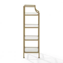 Aimee Soft Gold Short Etagere by CROSLEY FURNITURE -Deals CROSLEY FURNITURE Store soft gold crosley furniture bookcases bookshelves cf6100 gl 4f 1000