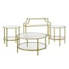 Aimee 4-Piece Gold Round Glass Coffee Table Set with Shelf by CROSLEY FURNITURE 2 Aimee 4-Piece Gold Round Glass Coffee Table Set with Shelf by CROSLEY FURNITURE -Deals CROSLEY FURNITURE Store soft gold crosley furniture coffee tables kf13018gl 64 1000