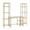 Aimee 78 in. Soft Gold Writing Desk with 2-Piece Etagere by CROSLEY FURNITURE