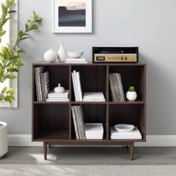 Liam 36 in. Walnut Engineered Wood 6-Shelf Accent Bookcase by CROSLEY FURNITURE 11 Liam 36 in. Walnut Engineered Wood 6-Shelf Accent Bookcase by CROSLEY FURNITURE -Deals CROSLEY FURNITURE Store walnut crosley furniture bookcases bookshelves cf1121 wa 31 1000