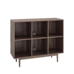 Liam 36 in. Walnut Engineered Wood 6-Shelf Accent Bookcase by CROSLEY FURNITURE