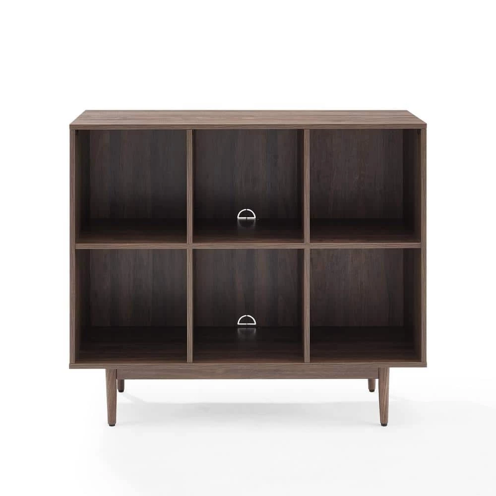 Liam 36 in. Walnut Engineered Wood 6-Shelf Accent Bookcase by CROSLEY FURNITURE 4 Liam 36 in. Walnut Engineered Wood 6-Shelf Accent Bookcase by CROSLEY FURNITURE - Image 2