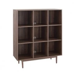 Liam 49.5 in. Walnut Engineered Wood 9-Shelf Accent Bookcase by CROSLEY FURNITURE