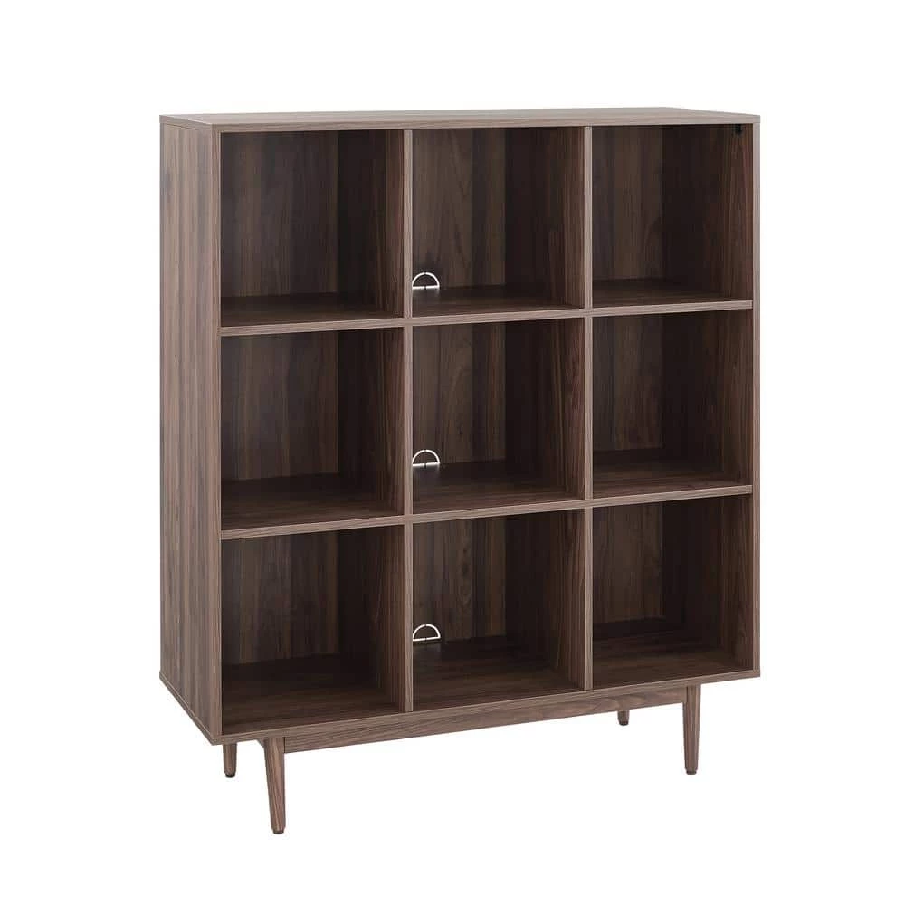 Liam 49.5 in. Walnut Engineered Wood 9-Shelf Accent Bookcase by CROSLEY FURNITURE 3 Liam 49.5 in. Walnut Engineered Wood 9-Shelf Accent Bookcase by CROSLEY FURNITURE