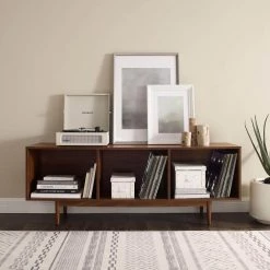 Liam Walnut Record Storage Console Cabinet by CROSLEY FURNITURE -Deals CROSLEY FURNITURE Store walnut crosley furniture media storage cf1115 wa 1f 1000
