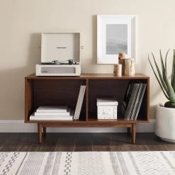 Liam Walnut Medium Record Storage Console Cabinet by CROSLEY FURNITURE 12 Liam Walnut Medium Record Storage Console Cabinet by CROSLEY FURNITURE -Deals CROSLEY FURNITURE Store walnut crosley furniture media storage cf1116 wa 1f 1000