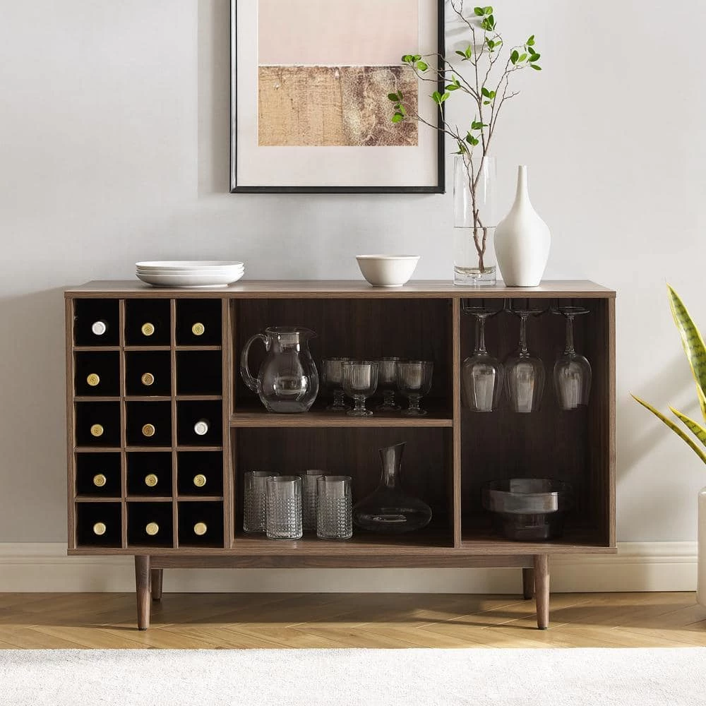 Liam Walnut Sideboard with Wine Storage by CROSLEY FURNITURE 7 Liam Walnut Sideboard with Wine Storage by CROSLEY FURNITURE - Image 5