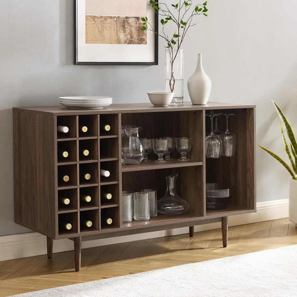 Liam Walnut Sideboard with Wine Storage by CROSLEY FURNITURE 4 Liam Walnut Sideboard with Wine Storage by CROSLEY FURNITURE - Image 2