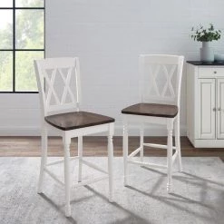 Shelby White Counter Height Stool (Set of 2) by CROSLEY FURNITURE -Deals CROSLEY FURNITURE Store white crosley furniture bar stools cf501024 wh 31 1000
