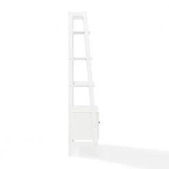 70.13 in. White Wood 4-shelf Ladder Bookcase with Open Back by CROSLEY FURNITURE -Deals CROSLEY FURNITURE Store white crosley furniture bookcases bookshelves cf1109 wh 4f 1000