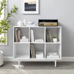 Liam 36 in. White Engineered Wood 6-Shelf Accent Bookcase by CROSLEY FURNITURE -Deals CROSLEY FURNITURE Store white crosley furniture bookcases bookshelves cf1121 wh 31 1000
