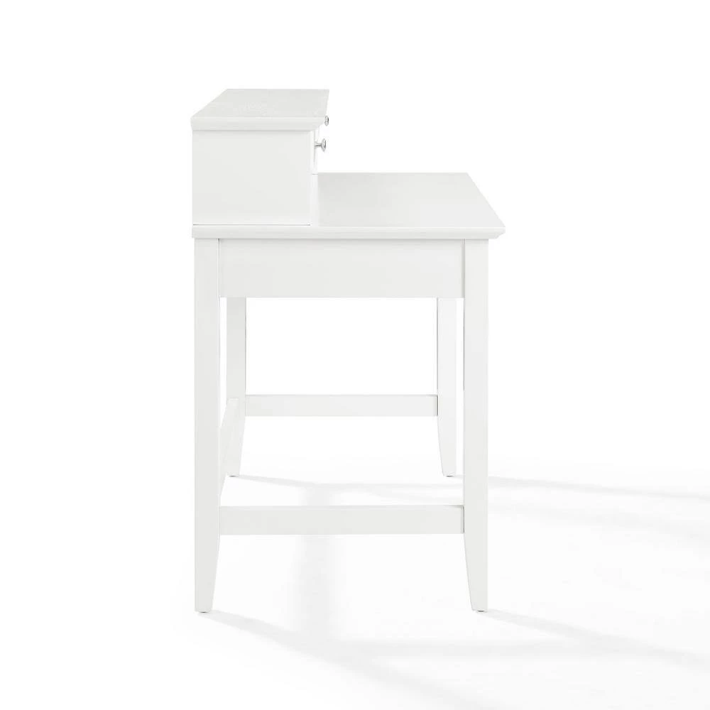 54 in. Rectangular White 4 Drawer Computer Desk with Hutch by CROSLEY FURNITURE 7 54 in. Rectangular White 4 Drawer Computer Desk with Hutch by CROSLEY FURNITURE - Image 5