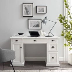 Shoreline 54 in. Rectangular White Writing Desk by CROSLEY FURNITURE -Deals CROSLEY FURNITURE Store white crosley furniture computer desks kf65006wh 31 1000