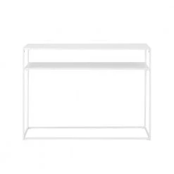 Braxton 42 in. White Rectangle Wood Top Console Table by CROSLEY FURNITURE -Deals CROSLEY FURNITURE Store white crosley furniture console tables cf1400 wh c3 1000