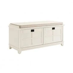 Adler White Entryway Bench by CROSLEY FURNITURE