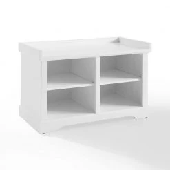 Anderson 18 in. White Storage Bench with Cushion by CROSLEY FURNITURE -Deals CROSLEY FURNITURE Store white crosley furniture dining benches cf6031 wh 1f 1000
