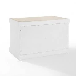Anderson 18 in. White Storage Bench with Cushion by CROSLEY FURNITURE -Deals CROSLEY FURNITURE Store white crosley furniture dining benches cf6031 wh 4f 1000