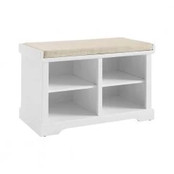 Anderson 18 in. White Storage Bench with Cushion by CROSLEY FURNITURE