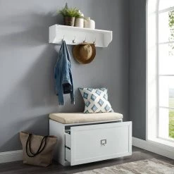 Harper White 2-Piece Entryway Set by CROSLEY FURNITURE -Deals CROSLEY FURNITURE Store white crosley furniture dining benches kf31013wh 31 1000