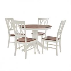 Shelby 5-Piece White Round Dining Set by CROSLEY FURNITURE