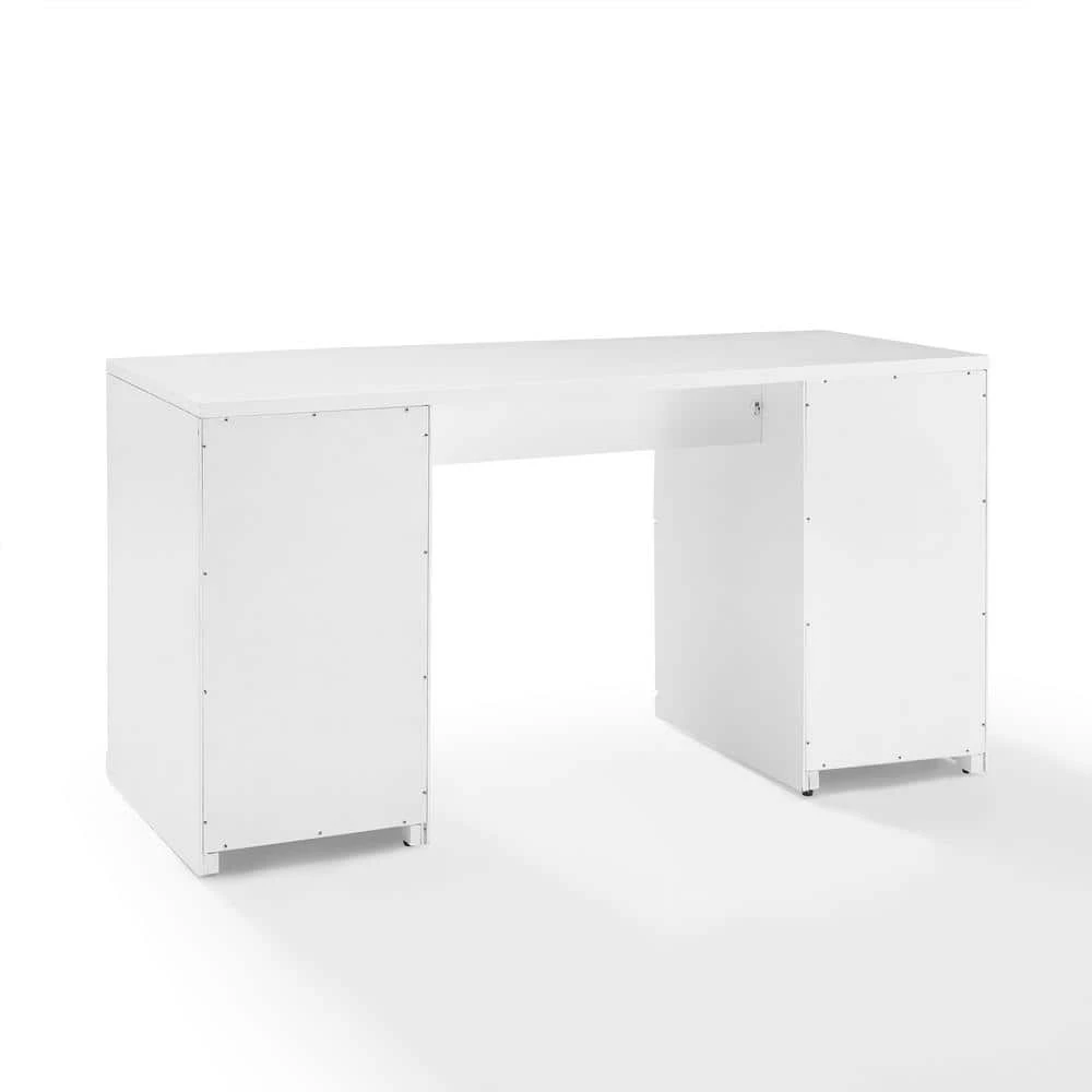 Harper 60 in. Rectangular White Executive Desk with File Cabinet by CROSLEY FURNITURE 8 Harper 60 in. Rectangular White Executive Desk with File Cabinet by CROSLEY FURNITURE - Image 6