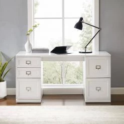 Harper 60 in. Rectangular White Executive Desk with File Cabinet by CROSLEY FURNITURE 15 Harper 60 in. Rectangular White Executive Desk with File Cabinet by CROSLEY FURNITURE -Deals CROSLEY FURNITURE Store white crosley furniture executive desks kf65010wh 31 1000
