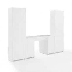 Harper 106 in. Rectangular White Executive Desk with Storage Cabinets by CROSLEY FURNITURE -Deals CROSLEY FURNITURE Store white crosley furniture executive desks kf65011wh 1f 1000