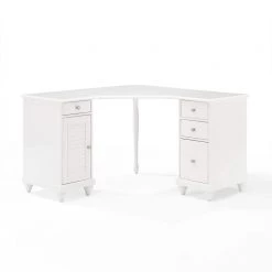 Palmetto 50.56 in. Corner White 4-Drawer Executive Desk by CROSLEY FURNITURE