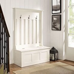 Ogden White Hall Tree by CROSLEY FURNITURE -Deals CROSLEY FURNITURE Store white crosley furniture hall trees cf6001 wh 66 1000