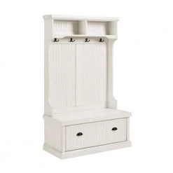 Seaside White Hall Tree by CROSLEY FURNITURE