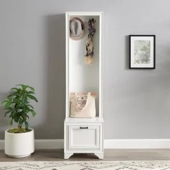 Tara White Hall Tree by CROSLEY FURNITURE -Deals CROSLEY FURNITURE Store white crosley furniture hall trees cf6029 wh fa 1000