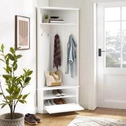 Ellison White Corner Hall Tree by CROSLEY FURNITURE -Deals CROSLEY FURNITURE Store white crosley furniture hall trees cf6038 wh 77 1000