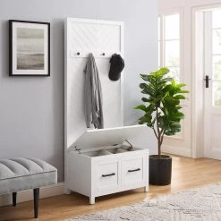 Kayce White Hall Tree by CROSLEY FURNITURE -Deals CROSLEY FURNITURE Store white crosley furniture hall trees cf6040 wh 44 1000