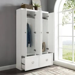 Harper 2-Piece White Entryway Set by CROSLEY FURNITURE -Deals CROSLEY FURNITURE Store white crosley furniture hall trees kf31009wh 31 1000