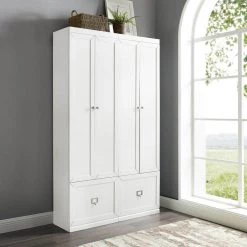 Harper 2-Piece White Entryway Set by CROSLEY FURNITURE -Deals CROSLEY FURNITURE Store white crosley furniture hall trees kf31009wh 44 1000