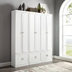 Harper 3-Piece White Entryway Set by CROSLEY FURNITURE -Deals CROSLEY FURNITURE Store white crosley furniture hall trees kf31010wh 44 1000
