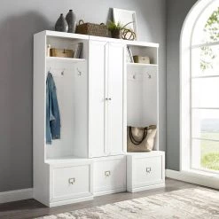 Harper 3-Piece White Entryway Set by CROSLEY FURNITURE 13 Harper 3-Piece White Entryway Set by CROSLEY FURNITURE -Deals CROSLEY FURNITURE Store white crosley furniture hall trees kf31011wh 44 1000