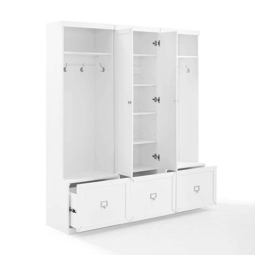 Harper 3-Piece White Entryway Set by CROSLEY FURNITURE 5 Harper 3-Piece White Entryway Set by CROSLEY FURNITURE - Image 3