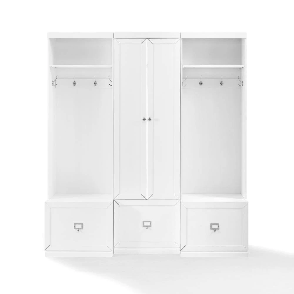 Harper 3-Piece White Entryway Set by CROSLEY FURNITURE 4 Harper 3-Piece White Entryway Set by CROSLEY FURNITURE - Image 2