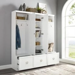 Harper 3-Piece White Entryway Set by CROSLEY FURNITURE 14 Harper 3-Piece White Entryway Set by CROSLEY FURNITURE -Deals CROSLEY FURNITURE Store white crosley furniture hall trees kf31011wh fa 1000