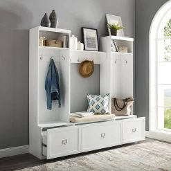 Harper 4-Piece White Entryway Set by CROSLEY FURNITURE 15 Harper 4-Piece White Entryway Set by CROSLEY FURNITURE -Deals CROSLEY FURNITURE Store white crosley furniture hall trees kf31014wh 31 1000