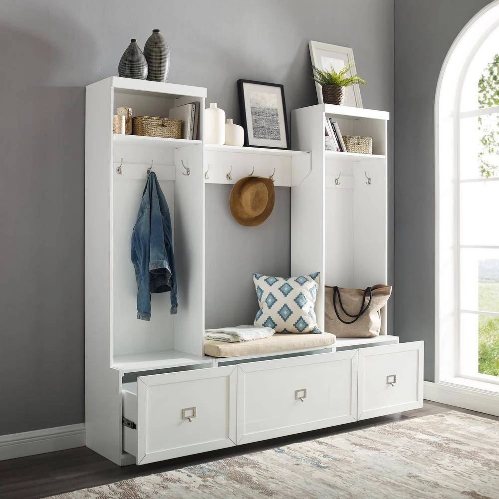 Harper 4-Piece White Entryway Set by CROSLEY FURNITURE 9 Harper 4-Piece White Entryway Set by CROSLEY FURNITURE - Image 7